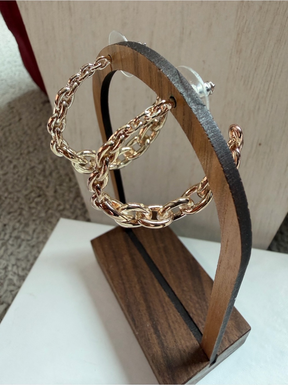 Gold Chain Hoop Earrings